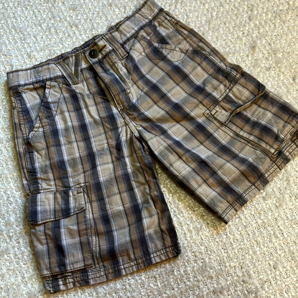⛵️ WRG JEANS CO BOYS SIZE 7 PLAID CARGO SHORT